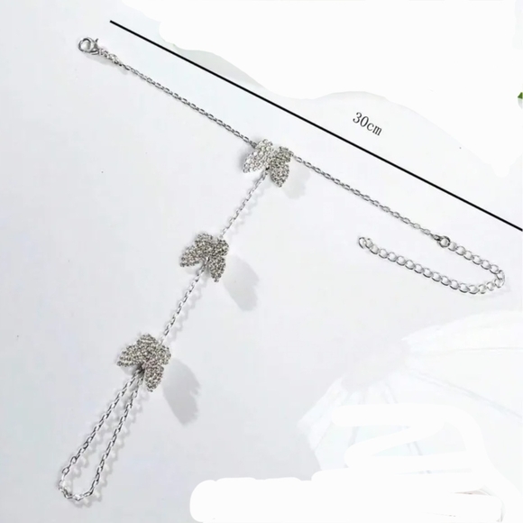 Butterfly Anklet & Toe Ring Combo Barefoot Sandal Gold - Picture 4 of 7